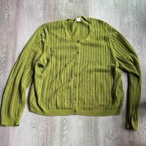GAP spring Green Pointelle Cardigan EUC